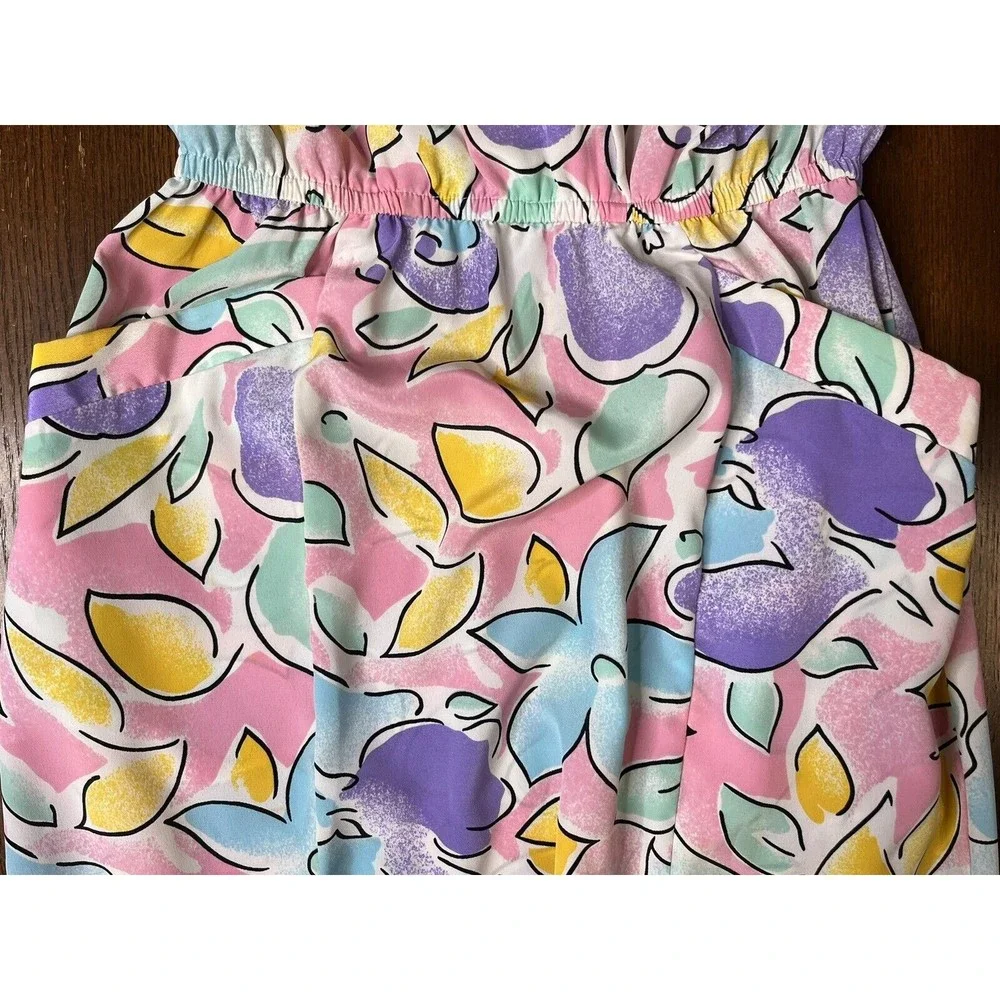 Vintage 1980’s Act 1 Floral Mermaid Dress With Belt - Picture 11 of 15